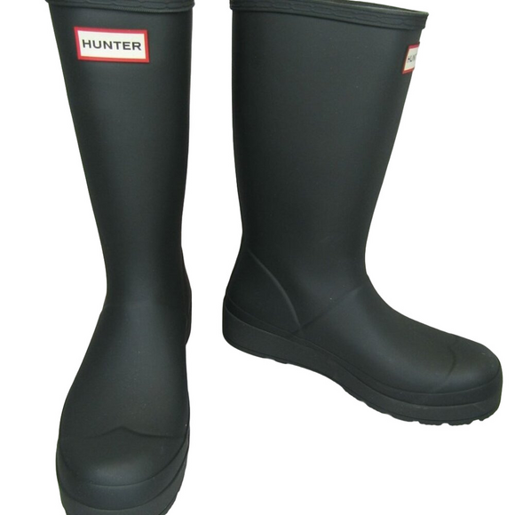 NEW HUNTER Womens Play Tall Rubber Rain Mud Boots Artic Moss Green Size 10 - Picture 1 of 1